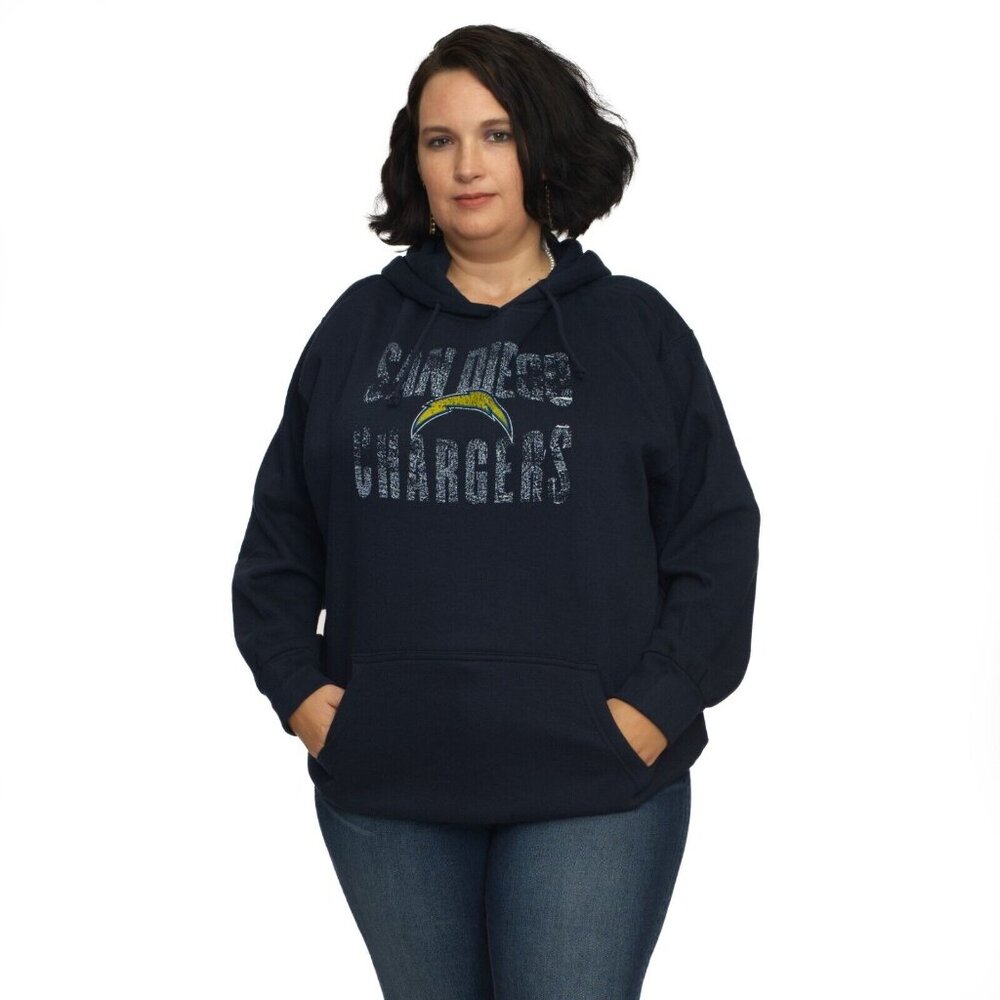 San Diego Chargers NFL Women's Plus Size Screen Print Hoodie 2X